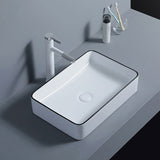 Modern Bathroom Sink with Single Faucet Hole Porcelain Rectangular Vessel Bathroom Sink Clearhalo 'Bathroom Remodel & Bathroom Fixtures' 'Bathroom Sinks & Faucet Components' 'Bathroom Sinks' 'bathroom_sink' 'Home Improvement' 'home_improvement' 'home_improvement_bathroom_sink' 6365849