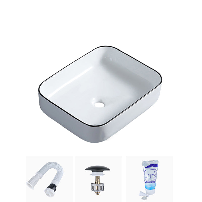 Modern Bathroom Sink with Single Faucet Hole Porcelain Rectangular Vessel Bathroom Sink 19.7"L x 15.7"W x 5.3"H Sink Clearhalo 'Bathroom Remodel & Bathroom Fixtures' 'Bathroom Sinks & Faucet Components' 'Bathroom Sinks' 'bathroom_sink' 'Home Improvement' 'home_improvement' 'home_improvement_bathroom_sink' 6365859