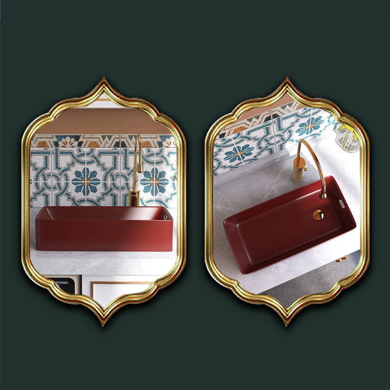 Contemporary Bathroom Sink with Single Faucet Hole Porcelain Rectangular Vessel Clearhalo 'Bathroom Remodel & Bathroom Fixtures' 'Bathroom Sinks & Faucet Components' 'Bathroom Sinks' 'bathroom_sink' 'Home Improvement' 'home_improvement' 'home_improvement_bathroom_sink' 6365887