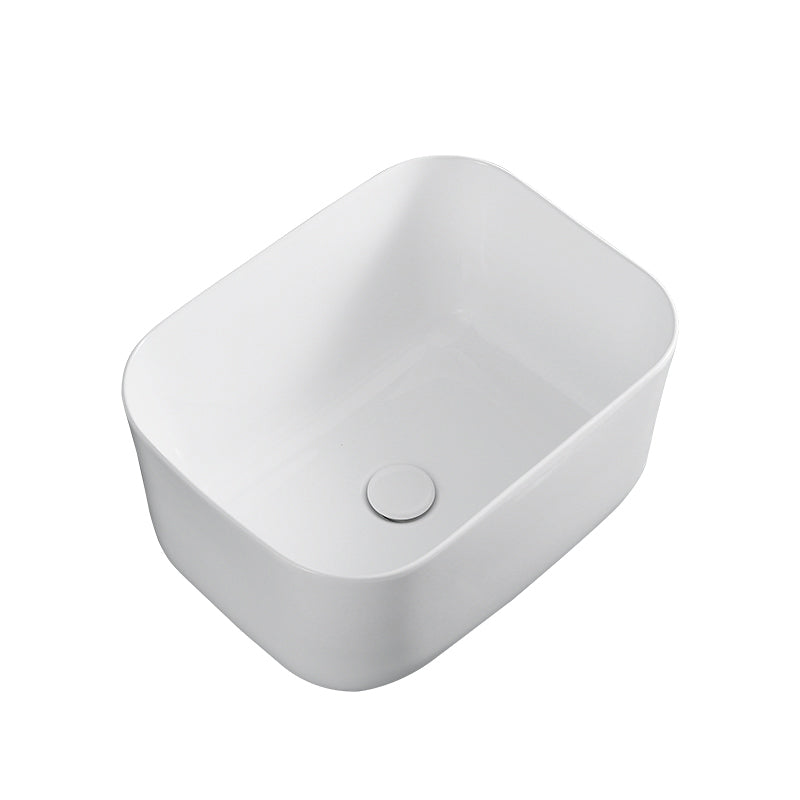 Modern Bathroom Sink with Single Faucet Hole Porcelain Rectangular Vessel Lavatory Sink Clearhalo 'Bathroom Remodel & Bathroom Fixtures' 'Bathroom Sinks & Faucet Components' 'Bathroom Sinks' 'bathroom_sink' 'Home Improvement' 'home_improvement' 'home_improvement_bathroom_sink' 6365928