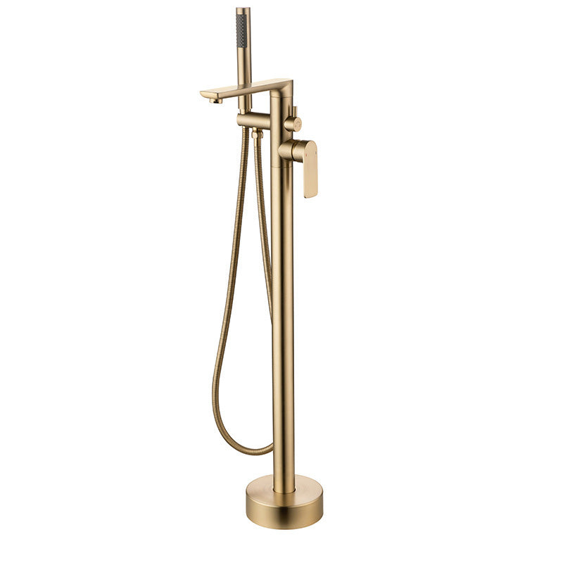Modern Freestanding Bathtub Faucet Free Copper Standing Tub Filler Faucet Clearhalo 'Bathroom Remodel & Bathroom Fixtures' 'Bathtub Faucets' 'bathtub_faucets' 'Home Improvement' 'home_improvement' 'home_improvement_bathtub_faucets' 6365991
