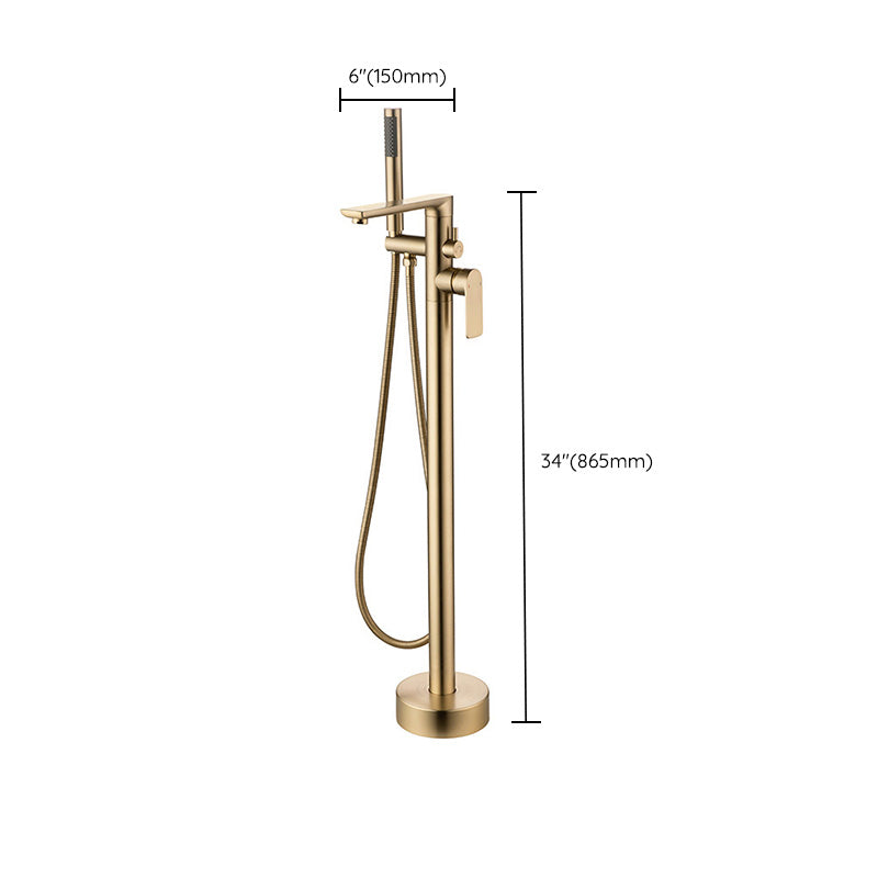 Modern Freestanding Bathtub Faucet Free Copper Standing Tub Filler Faucet Clearhalo 'Bathroom Remodel & Bathroom Fixtures' 'Bathtub Faucets' 'bathtub_faucets' 'Home Improvement' 'home_improvement' 'home_improvement_bathtub_faucets' 6365995