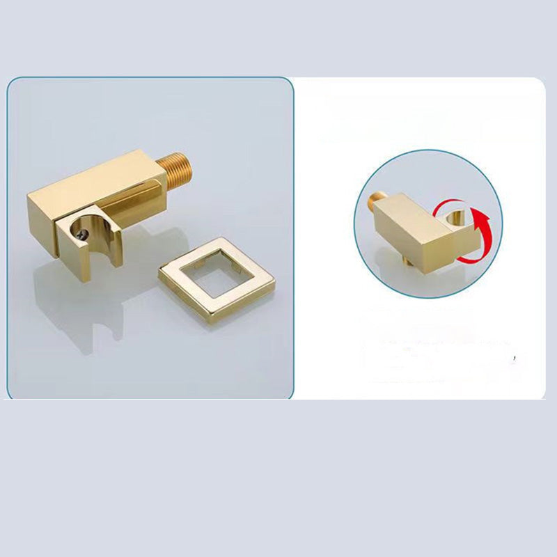 Modern Brass Faucet Swivel 1-Handle and 4-Hole Wall Mounted Tub Spout Trim Clearhalo 'Bathroom Remodel & Bathroom Fixtures' 'Bathtub Faucets' 'bathtub_faucets' 'Home Improvement' 'home_improvement' 'home_improvement_bathtub_faucets' 6366008