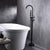 Modern Freestanding Tub Filler Floor Mounted Tub Faucet with Dual Handle Black Clearhalo 'Bathroom Remodel & Bathroom Fixtures' 'Bathtub Faucets' 'bathtub_faucets' 'Home Improvement' 'home_improvement' 'home_improvement_bathtub_faucets' 6366053
