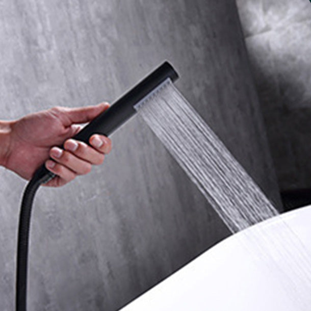 Modern Freestanding Tub Filler Floor Mounted Tub Faucet with Dual Handle Clearhalo 'Bathroom Remodel & Bathroom Fixtures' 'Bathtub Faucets' 'bathtub_faucets' 'Home Improvement' 'home_improvement' 'home_improvement_bathtub_faucets' 6366063