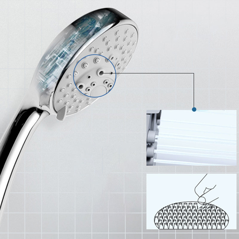 Contemporary Shower Head Round Handheld Shower Head in Bathroom Clearhalo 'Bathroom Remodel & Bathroom Fixtures' 'Home Improvement' 'home_improvement' 'home_improvement_shower_heads' 'Shower Heads' 'shower_heads' 'Showers & Bathtubs Plumbing' 'Showers & Bathtubs' 6366107