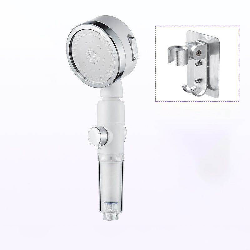 Modern Handheld Shower Head Sliver Round Standard Shower Heads White Shower Head with Wall Pedestal Hose not included Clearhalo 'Bathroom Remodel & Bathroom Fixtures' 'Home Improvement' 'home_improvement' 'home_improvement_shower_heads' 'Shower Heads' 'shower_heads' 'Showers & Bathtubs Plumbing' 'Showers & Bathtubs' 6366126