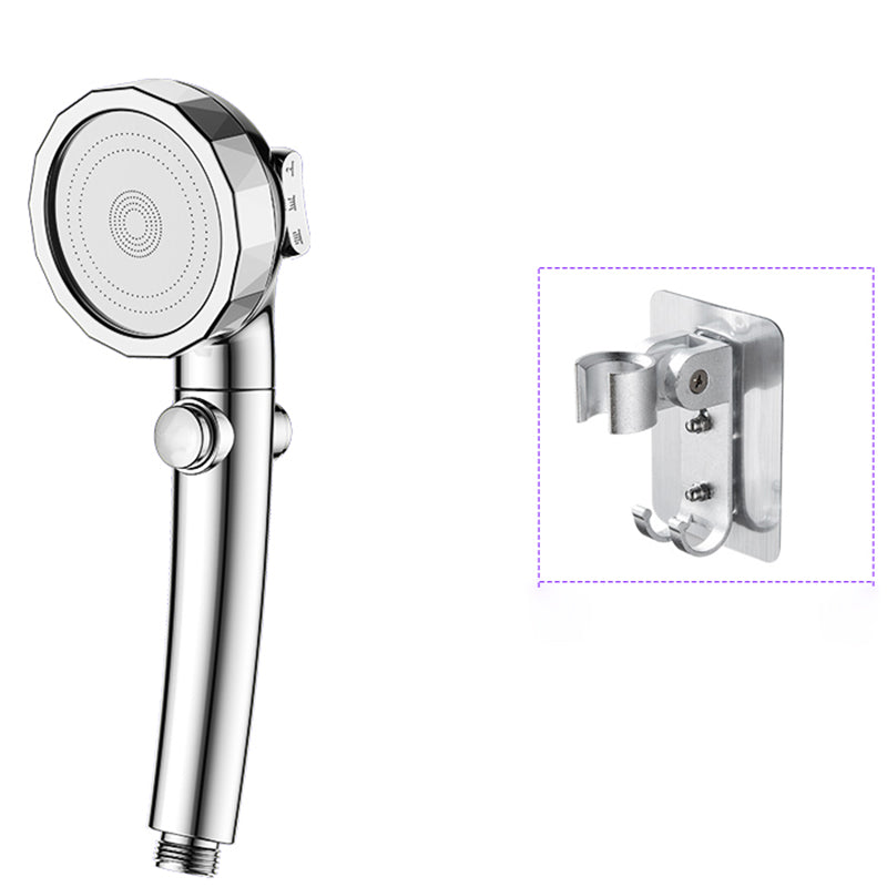 Modern Handheld Shower Head Sliver Round Standard Shower Heads Silver Shower Head with Wall Pedestal Hose not included Clearhalo 'Bathroom Remodel & Bathroom Fixtures' 'Home Improvement' 'home_improvement' 'home_improvement_shower_heads' 'Shower Heads' 'shower_heads' 'Showers & Bathtubs Plumbing' 'Showers & Bathtubs' 6366129
