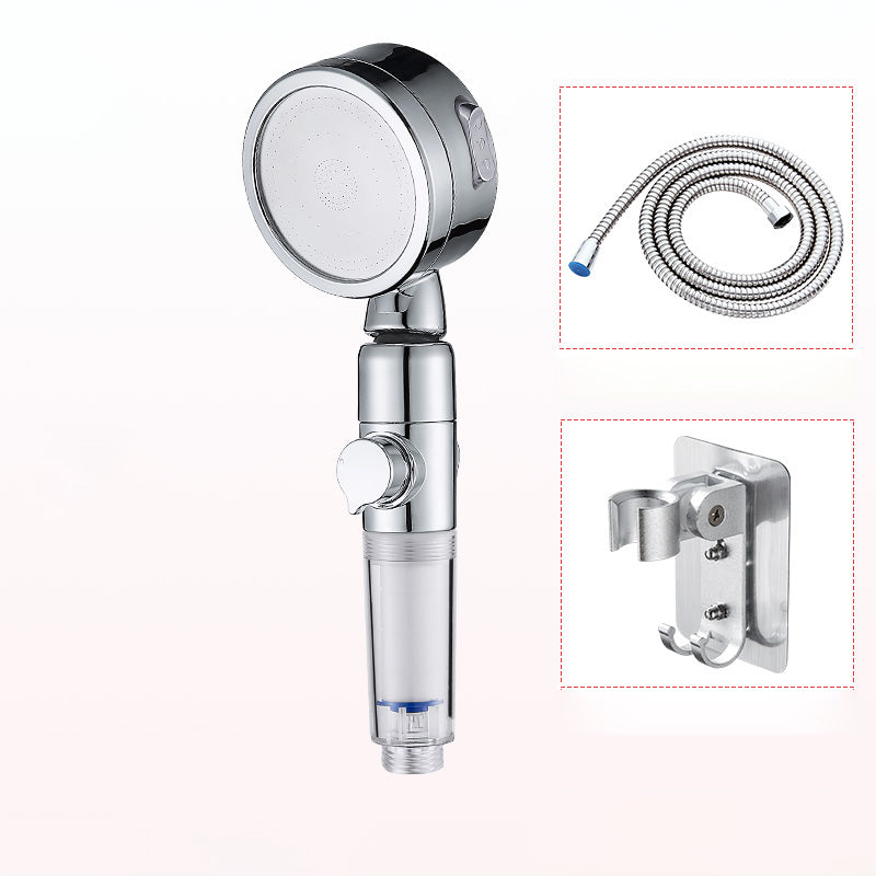 Modern Handheld Shower Head Sliver Round Standard Shower Heads Silver Gray Shower Heads & Hose & Wall pedestal Clearhalo 'Bathroom Remodel & Bathroom Fixtures' 'Home Improvement' 'home_improvement' 'home_improvement_shower_heads' 'Shower Heads' 'shower_heads' 'Showers & Bathtubs Plumbing' 'Showers & Bathtubs' 6366135