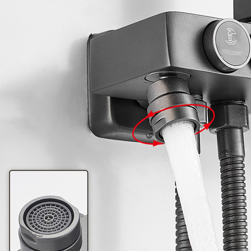 Adjustable Spray Pattern Shower Combo Metal Shower Faucet Arm Shower Head Clearhalo 'Bathroom Remodel & Bathroom Fixtures' 'Home Improvement' 'home_improvement' 'home_improvement_shower_faucets' 'Shower Faucets & Systems' 'shower_faucets' 'Showers & Bathtubs Plumbing' 'Showers & Bathtubs' 6366183