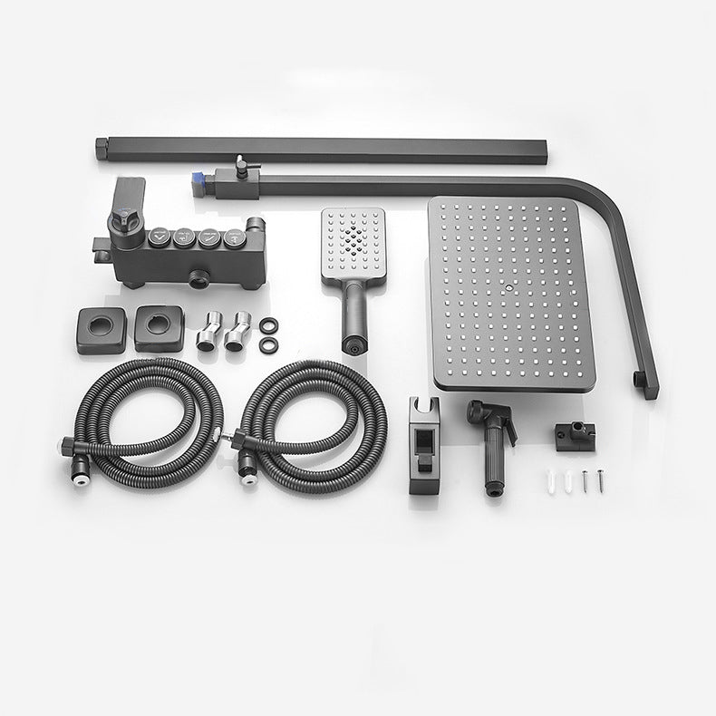 Adjustable Spray Pattern Shower Combo Metal Shower Faucet Arm Shower Head Clearhalo 'Bathroom Remodel & Bathroom Fixtures' 'Home Improvement' 'home_improvement' 'home_improvement_shower_faucets' 'Shower Faucets & Systems' 'shower_faucets' 'Showers & Bathtubs Plumbing' 'Showers & Bathtubs' 6366188