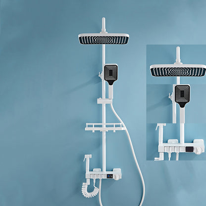 Modern Shower System Wall Mounted Spot Resist Shower System with Hand Shower White Clearhalo 'Bathroom Remodel & Bathroom Fixtures' 'Home Improvement' 'home_improvement' 'home_improvement_shower_faucets' 'Shower Faucets & Systems' 'shower_faucets' 'Showers & Bathtubs Plumbing' 'Showers & Bathtubs' 6366197