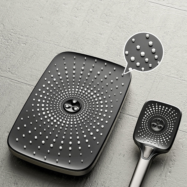 Modern Style Shower System Handle Knob Rectangle Wall Mounted Copper Shower System Clearhalo 'Bathroom Remodel & Bathroom Fixtures' 'Home Improvement' 'home_improvement' 'home_improvement_shower_faucets' 'Shower Faucets & Systems' 'shower_faucets' 'Showers & Bathtubs Plumbing' 'Showers & Bathtubs' 6366217