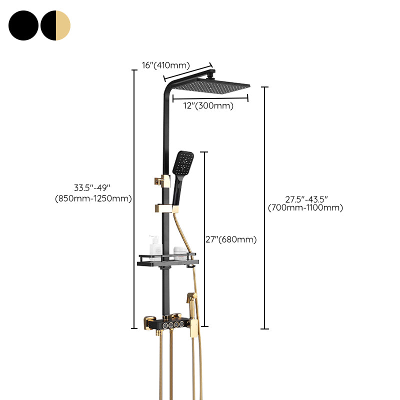 Modern Style Shower System Handle Lever Wall Mounted Copper Shower System Clearhalo 'Bathroom Remodel & Bathroom Fixtures' 'Home Improvement' 'home_improvement' 'home_improvement_shower_faucets' 'Shower Faucets & Systems' 'shower_faucets' 'Showers & Bathtubs Plumbing' 'Showers & Bathtubs' 6366264