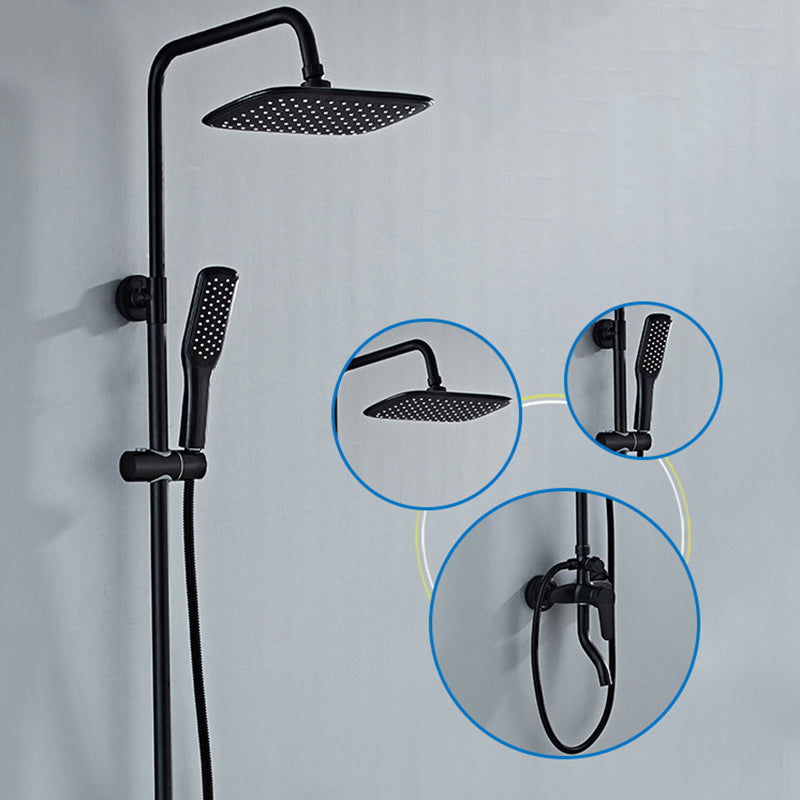 Modern Adjustable Swivel Shower Metal Shower Head Shower Faucet on Wall Clearhalo 'Bathroom Remodel & Bathroom Fixtures' 'Home Improvement' 'home_improvement' 'home_improvement_shower_faucets' 'Shower Faucets & Systems' 'shower_faucets' 'Showers & Bathtubs Plumbing' 'Showers & Bathtubs' 6366269