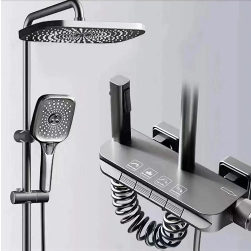 Modern Adjustable Swivel Shower Metal Shower Head Shower Faucet on Wall Gun Grey 4 Clearhalo 'Bathroom Remodel & Bathroom Fixtures' 'Home Improvement' 'home_improvement' 'home_improvement_shower_faucets' 'Shower Faucets & Systems' 'shower_faucets' 'Showers & Bathtubs Plumbing' 'Showers & Bathtubs' 6366279