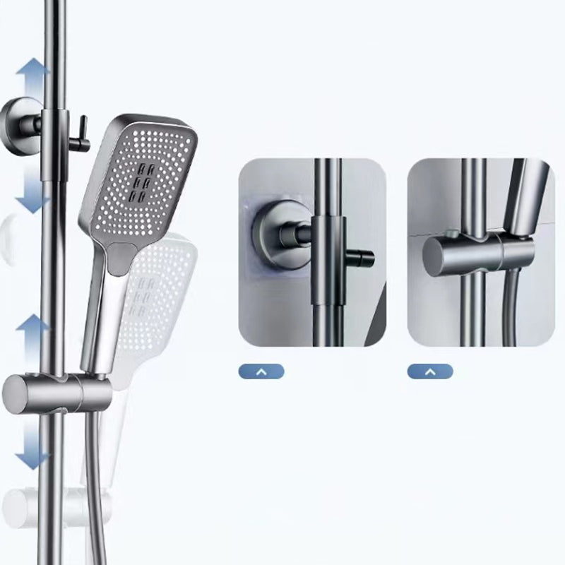 Modern Adjustable Swivel Shower Metal Shower Head Shower Faucet on Wall Clearhalo 'Bathroom Remodel & Bathroom Fixtures' 'Home Improvement' 'home_improvement' 'home_improvement_shower_faucets' 'Shower Faucets & Systems' 'shower_faucets' 'Showers & Bathtubs Plumbing' 'Showers & Bathtubs' 6366299