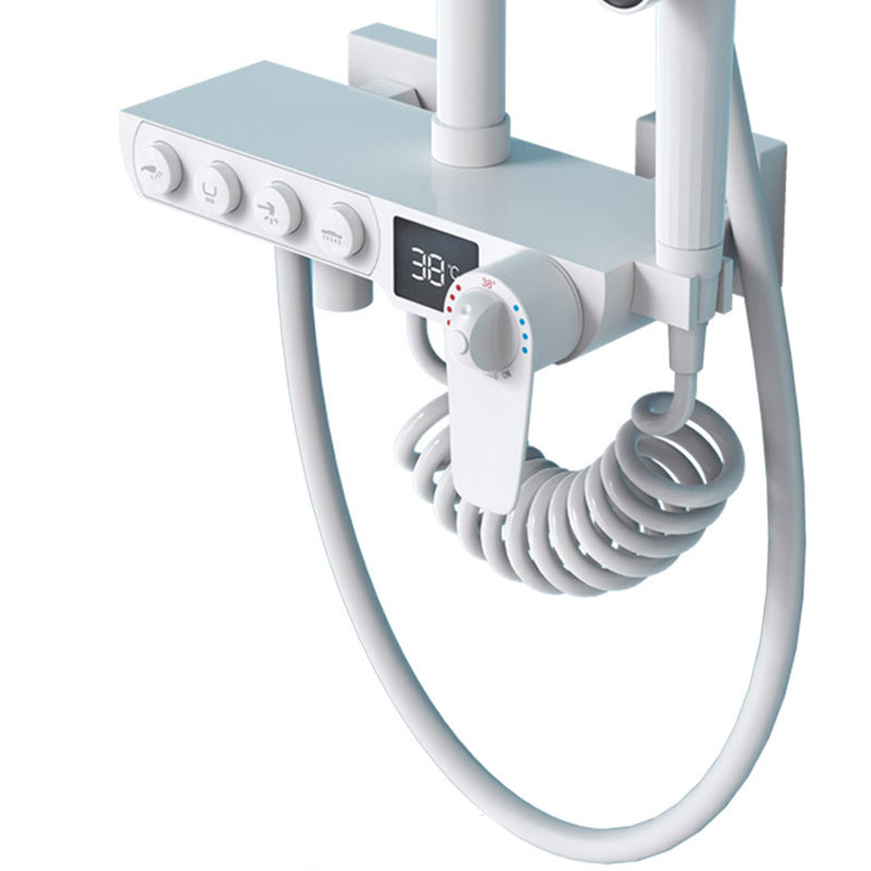 Contemporary Shower System Adjustable Shower Head Slide Bar Wall Mounted Shower Set Clearhalo 'Bathroom Remodel & Bathroom Fixtures' 'Home Improvement' 'home_improvement' 'home_improvement_shower_faucets' 'Shower Faucets & Systems' 'shower_faucets' 'Showers & Bathtubs Plumbing' 'Showers & Bathtubs' 6366330