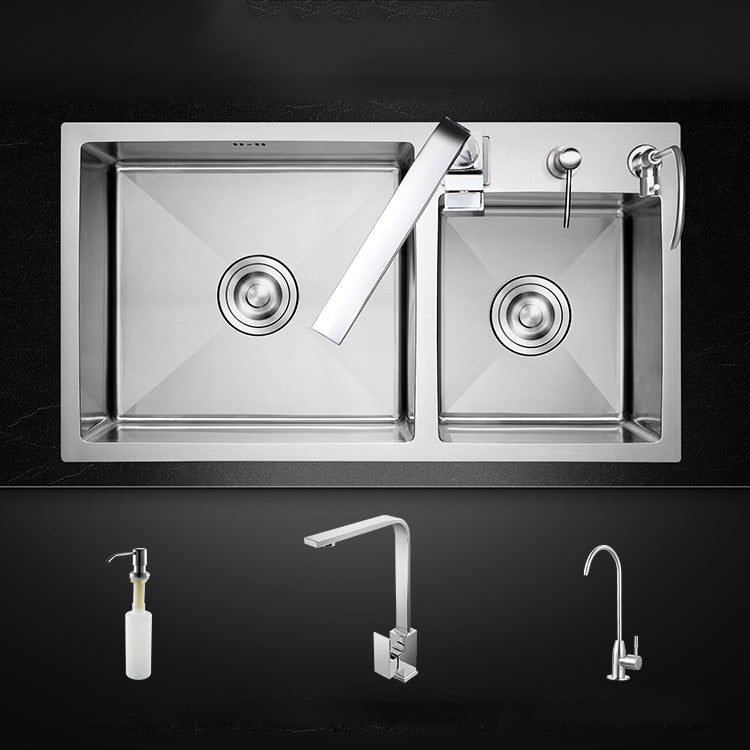 Classic Kitchen Sink Stainless Steel Corrosion Resistant Kitchen Sink with Basket Strainer Clearhalo 'Home Improvement' 'home_improvement' 'home_improvement_kitchen_sinks' 'Kitchen Remodel & Kitchen Fixtures' 'Kitchen Sinks & Faucet Components' 'Kitchen Sinks' 'kitchen_sinks' 6366499