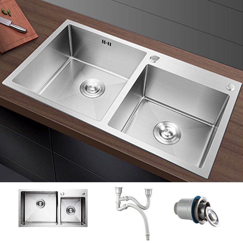 Classic Kitchen Sink Stainless Steel Corrosion Resistant Kitchen Sink with Basket Strainer Sink Only None Clearhalo 'Home Improvement' 'home_improvement' 'home_improvement_kitchen_sinks' 'Kitchen Remodel & Kitchen Fixtures' 'Kitchen Sinks & Faucet Components' 'Kitchen Sinks' 'kitchen_sinks' 6366500