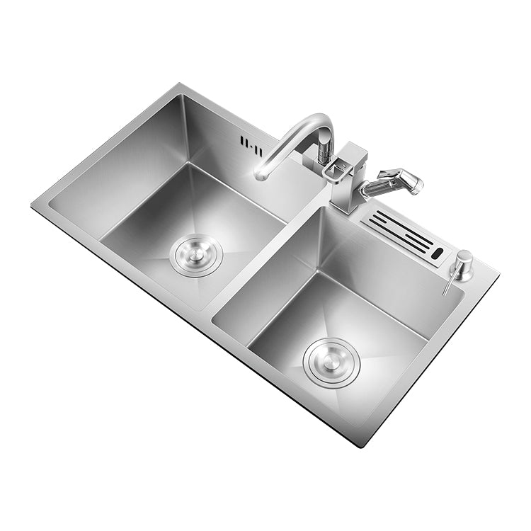 Classic Kitchen Sink Stainless Steel Corrosion Resistant Kitchen Sink with Basket Strainer Clearhalo 'Home Improvement' 'home_improvement' 'home_improvement_kitchen_sinks' 'Kitchen Remodel & Kitchen Fixtures' 'Kitchen Sinks & Faucet Components' 'Kitchen Sinks' 'kitchen_sinks' 6366504