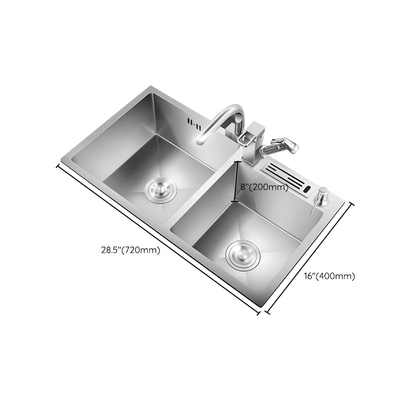 Classic Kitchen Sink Stainless Steel Corrosion Resistant Kitchen Sink with Basket Strainer Clearhalo 'Home Improvement' 'home_improvement' 'home_improvement_kitchen_sinks' 'Kitchen Remodel & Kitchen Fixtures' 'Kitchen Sinks & Faucet Components' 'Kitchen Sinks' 'kitchen_sinks' 6366518