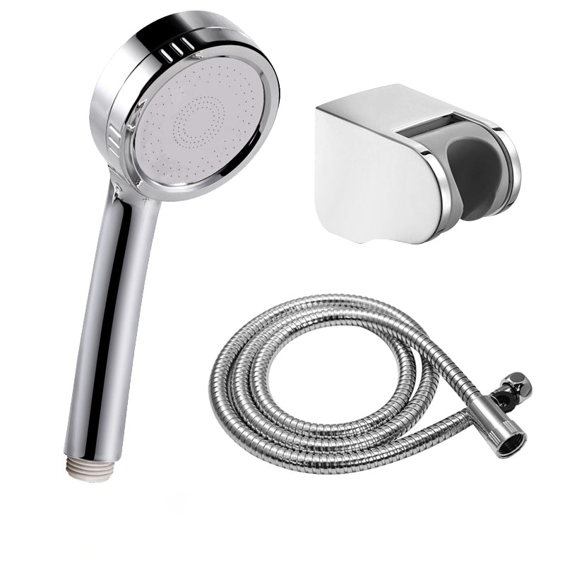 Modern Handheld Shower Head 5-Spray Patterns Chrome Round Wall-Mount Shower Head Shower Heads & Hose & Wall pedestal Clearhalo 'Bathroom Remodel & Bathroom Fixtures' 'Home Improvement' 'home_improvement' 'home_improvement_shower_heads' 'Shower Heads' 'shower_heads' 'Showers & Bathtubs Plumbing' 'Showers & Bathtubs' 6366942