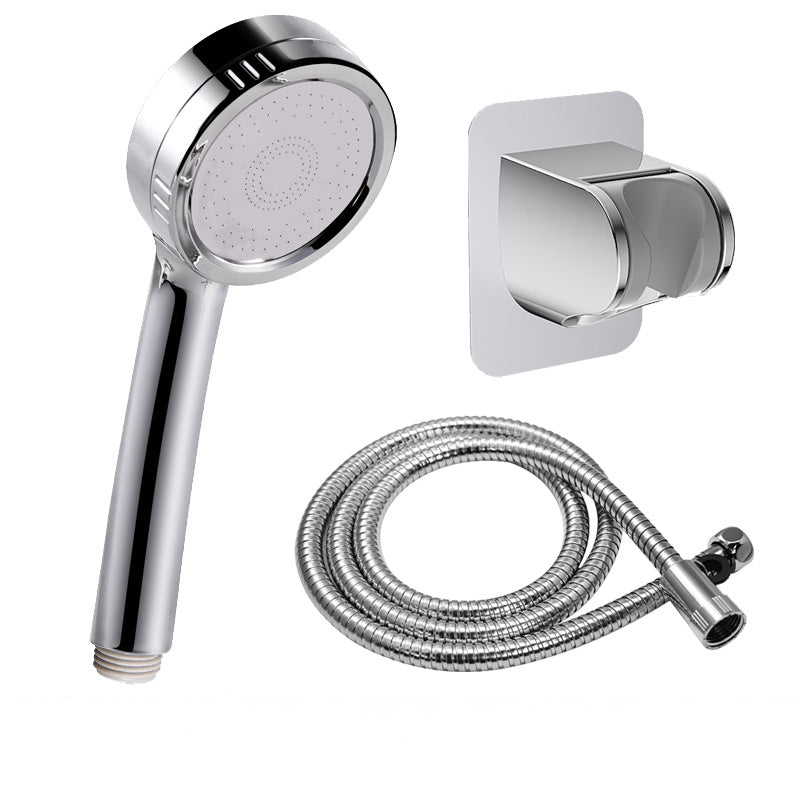 Modern Handheld Shower Head 5-Spray Patterns Chrome Round Wall-Mount Shower Head Shower Heads with Holder and Hose Clearhalo 'Bathroom Remodel & Bathroom Fixtures' 'Home Improvement' 'home_improvement' 'home_improvement_shower_heads' 'Shower Heads' 'shower_heads' 'Showers & Bathtubs Plumbing' 'Showers & Bathtubs' 6366946