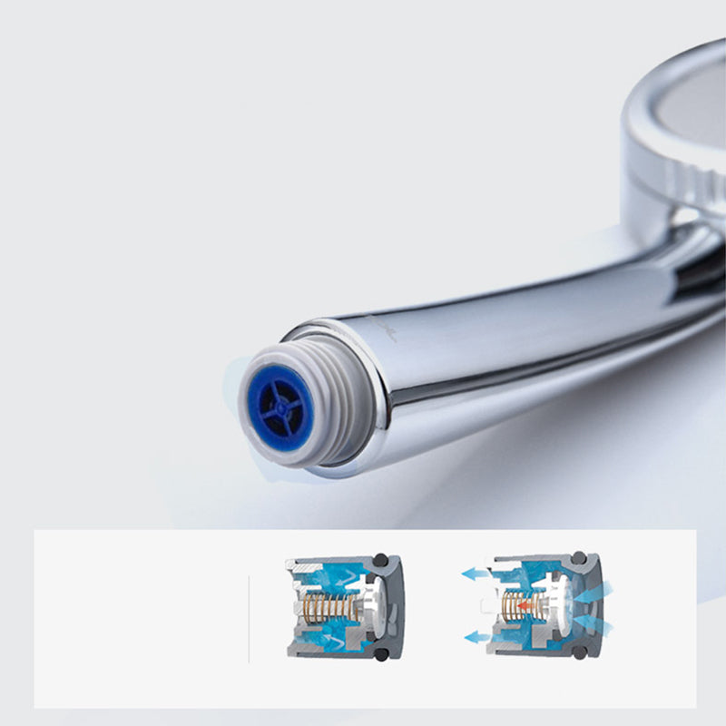 Modern Handheld Shower Head 5-Spray Patterns Chrome Round Wall-Mount Shower Head Clearhalo 'Bathroom Remodel & Bathroom Fixtures' 'Home Improvement' 'home_improvement' 'home_improvement_shower_heads' 'Shower Heads' 'shower_heads' 'Showers & Bathtubs Plumbing' 'Showers & Bathtubs' 6366949