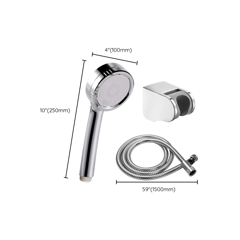 Modern Handheld Shower Head 5-Spray Patterns Chrome Round Wall-Mount Shower Head Clearhalo 'Bathroom Remodel & Bathroom Fixtures' 'Home Improvement' 'home_improvement' 'home_improvement_shower_heads' 'Shower Heads' 'shower_heads' 'Showers & Bathtubs Plumbing' 'Showers & Bathtubs' 6366952