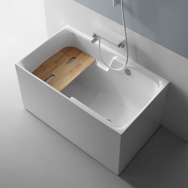 Back to Wall Small Tub Modern Soaking Rectangular Bathroom Bathtub 39.5"L x 27.5"W x 26"H Tub Only Clearhalo 'Bathroom Remodel & Bathroom Fixtures' 'Bathtubs' 'Home Improvement' 'home_improvement' 'home_improvement_bathtubs' 'Showers & Bathtubs' 6367768