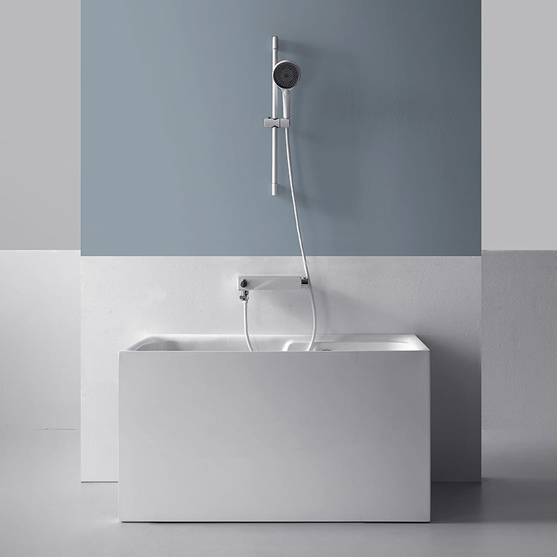 Back to Wall Small Tub Modern Soaking Rectangular Bathroom Bathtub 33.5"L x 27.6"W x 25.6"H Tub Only Clearhalo 'Bathroom Remodel & Bathroom Fixtures' 'Bathtubs' 'Home Improvement' 'home_improvement' 'home_improvement_bathtubs' 'Showers & Bathtubs' 6367771