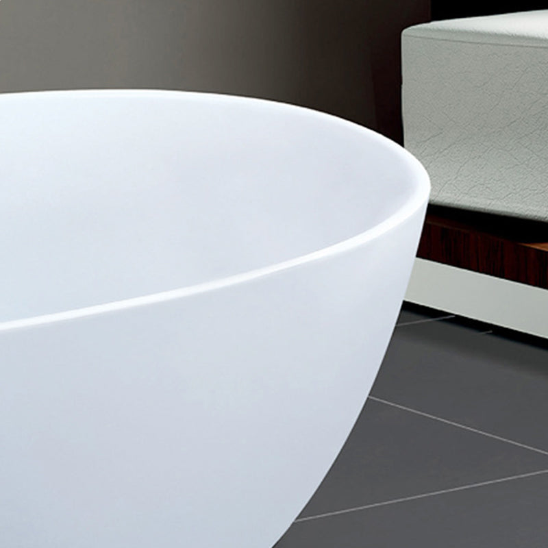 Modern Ellipse White Bathtub Acrylic Back to Wall with Drain Bath Tub Clearhalo 'Bathroom Remodel & Bathroom Fixtures' 'Bathtubs' 'Home Improvement' 'home_improvement' 'home_improvement_bathtubs' 'Showers & Bathtubs' 6367817