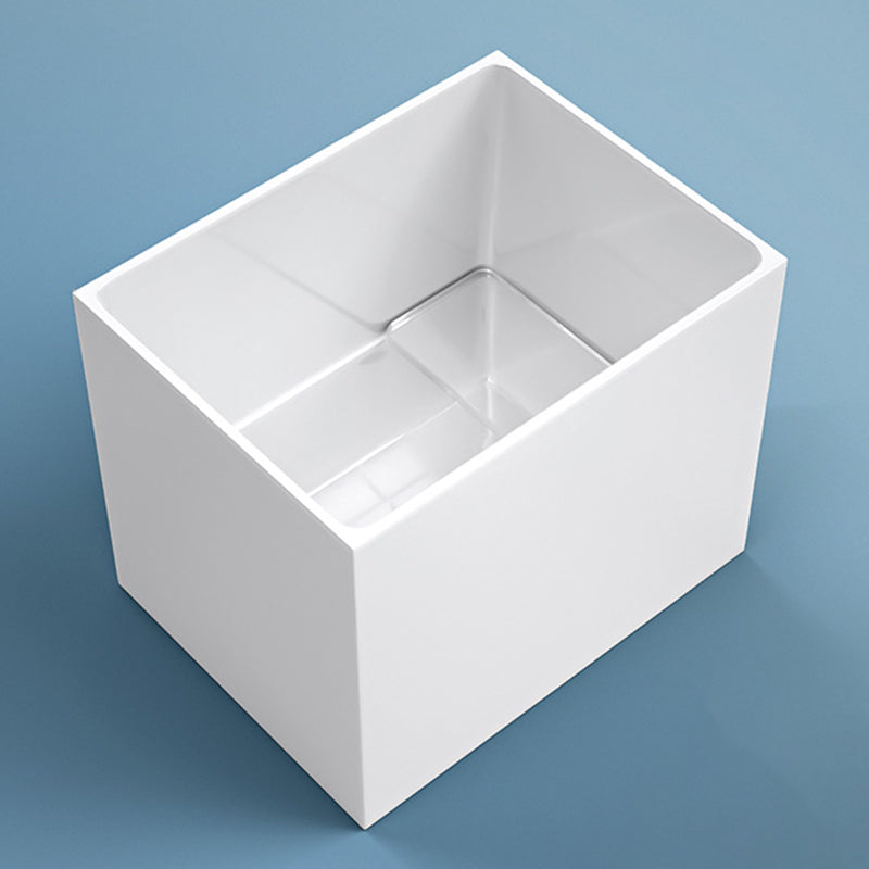 Modern Corner White Bathtub Acrylic Back to Wall with Drain Bath Tub 51"L x 27"W x 30"H Clearhalo 'Bathroom Remodel & Bathroom Fixtures' 'Bathtubs' 'Home Improvement' 'home_improvement' 'home_improvement_bathtubs' 'Showers & Bathtubs' 6367850