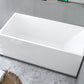 Modern Acrylic White Bathtub Rectangle Back to Wall with Drain Bath Tub 47"L x 28"W x 24"H Tub Clearhalo 'Bathroom Remodel & Bathroom Fixtures' 'Bathtubs' 'Home Improvement' 'home_improvement' 'home_improvement_bathtubs' 'Showers & Bathtubs' 6367870