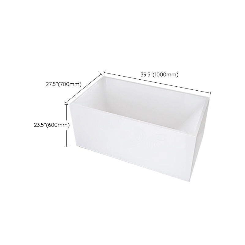 Modern Acrylic White Bathtub Rectangle Back to Wall with Drain Bath Tub Clearhalo 'Bathroom Remodel & Bathroom Fixtures' 'Bathtubs' 'Home Improvement' 'home_improvement' 'home_improvement_bathtubs' 'Showers & Bathtubs' 6367886