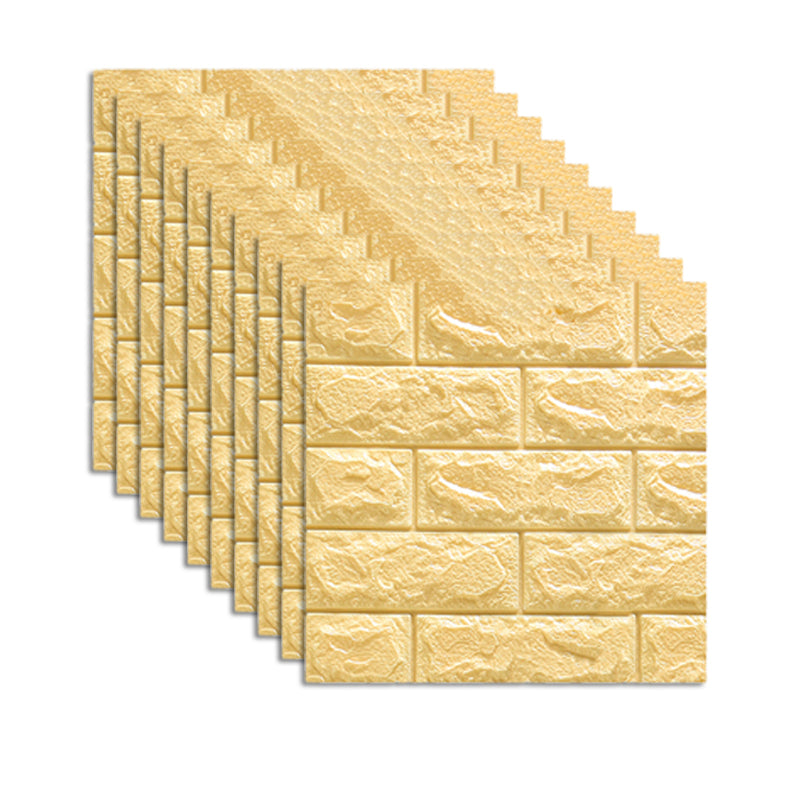 Contemporary Wall Paneling 3D Embossed Mosaic Peel and Press Waterproof Wall Access Panel Beige Clearhalo 'Flooring 'Home Improvement' 'home_improvement' 'home_improvement_wall_paneling' 'Wall Paneling' 'wall_paneling' 'Walls & Ceilings' Walls and Ceiling' 6380354