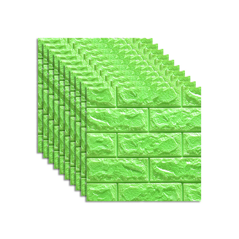 Contemporary Wall Paneling 3D Embossed Mosaic Peel and Press Waterproof Wall Access Panel Green Clearhalo 'Flooring 'Home Improvement' 'home_improvement' 'home_improvement_wall_paneling' 'Wall Paneling' 'wall_paneling' 'Walls & Ceilings' Walls and Ceiling' 6380359