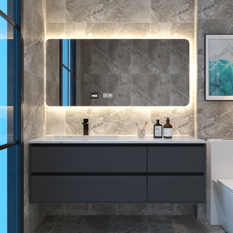 Modern Sink Vanity Wall Mount Bathroom Wooden Vanity Cabinet with Mirror Cabinet Clearhalo 'Bathroom Remodel & Bathroom Fixtures' 'Bathroom Vanities' 'bathroom_vanities' 'Home Improvement' 'home_improvement' 'home_improvement_bathroom_vanities' 6380618