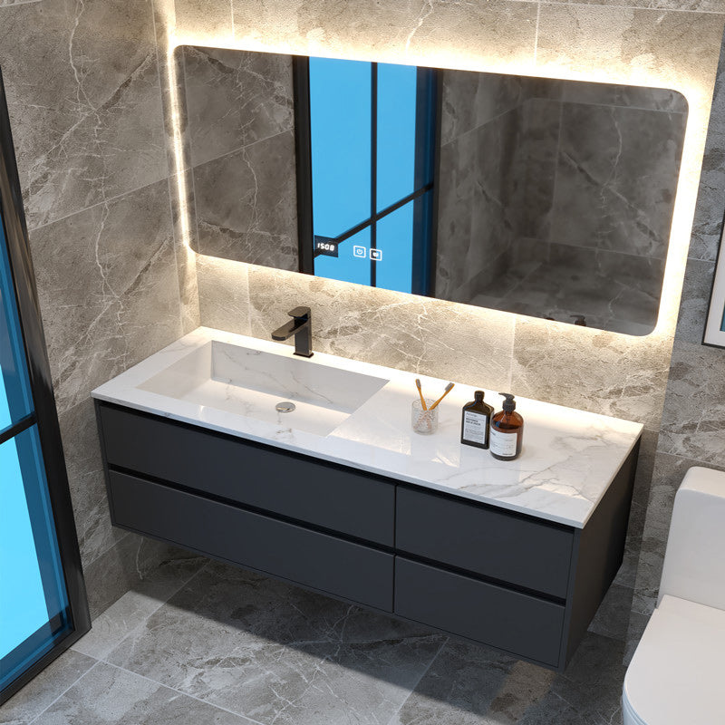 Modern Sink Vanity Wall Mount Bathroom Wooden Vanity Cabinet with Mirror Cabinet Vanity & Faucet & Mirrors Integrated Clearhalo 'Bathroom Remodel & Bathroom Fixtures' 'Bathroom Vanities' 'bathroom_vanities' 'Home Improvement' 'home_improvement' 'home_improvement_bathroom_vanities' 6380619