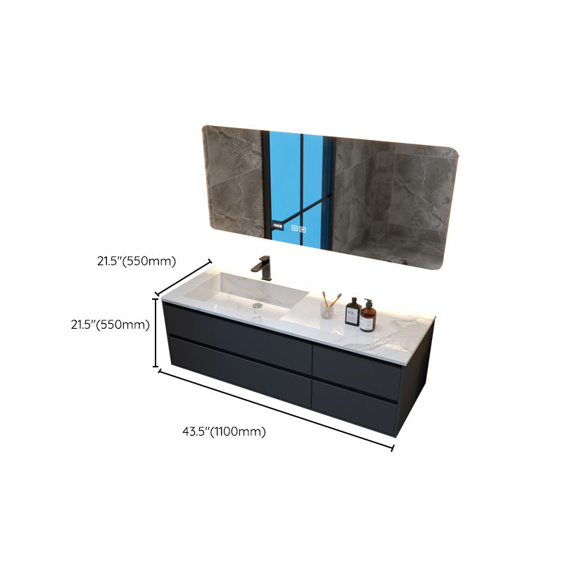 Modern Sink Vanity Wall Mount Bathroom Wooden Vanity Cabinet with Mirror Cabinet Clearhalo 'Bathroom Remodel & Bathroom Fixtures' 'Bathroom Vanities' 'bathroom_vanities' 'Home Improvement' 'home_improvement' 'home_improvement_bathroom_vanities' 6380628