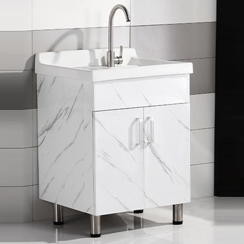 Solid Bath Vanity Set Ceramic Top Freestanding Single Sink Modern Bathroom Vanity Clearhalo 'Bathroom Remodel & Bathroom Fixtures' 'Bathroom Vanities' 'bathroom_vanities' 'Home Improvement' 'home_improvement' 'home_improvement_bathroom_vanities' 6380655