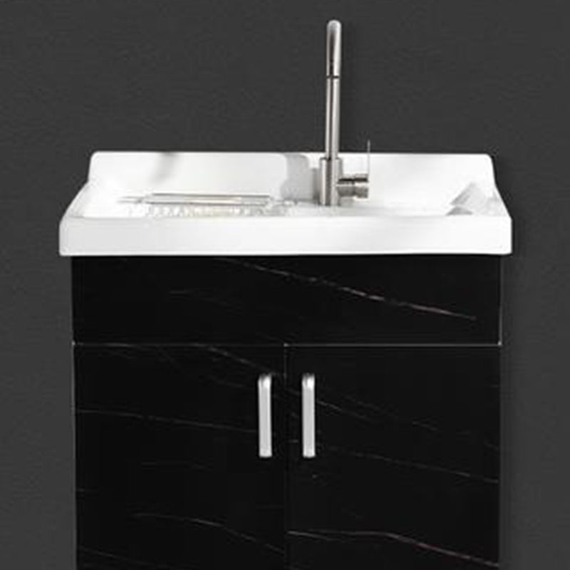 Solid Bath Vanity Set Ceramic Top Freestanding Single Sink Modern Bathroom Vanity Clearhalo 'Bathroom Remodel & Bathroom Fixtures' 'Bathroom Vanities' 'bathroom_vanities' 'Home Improvement' 'home_improvement' 'home_improvement_bathroom_vanities' 6380666