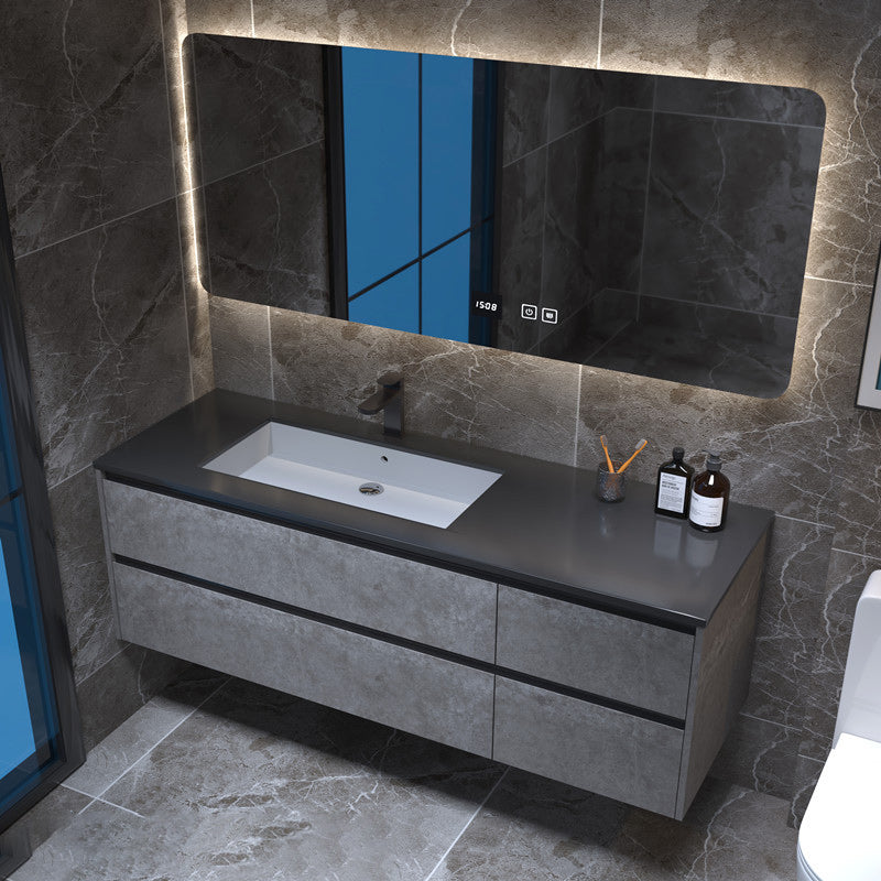 Modern Gray Sink Vanity Wall Mount Vanity Cabinet with Mirror Cabinet Clearhalo 'Bathroom Remodel & Bathroom Fixtures' 'Bathroom Vanities' 'bathroom_vanities' 'Home Improvement' 'home_improvement' 'home_improvement_bathroom_vanities' 6380697