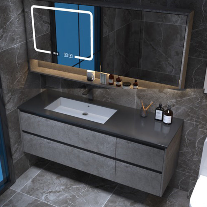 Modern Gray Sink Vanity Wall Mount Vanity Cabinet with Mirror Cabinet Clearhalo 'Bathroom Remodel & Bathroom Fixtures' 'Bathroom Vanities' 'bathroom_vanities' 'Home Improvement' 'home_improvement' 'home_improvement_bathroom_vanities' 6380698