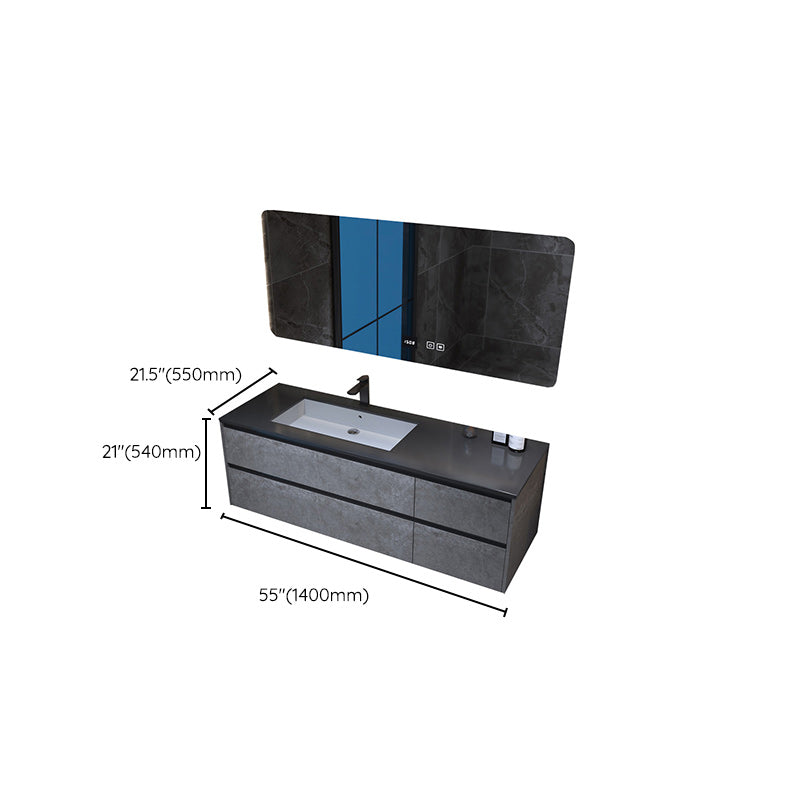 Modern Gray Sink Vanity Wall Mount Vanity Cabinet with Mirror Cabinet Clearhalo 'Bathroom Remodel & Bathroom Fixtures' 'Bathroom Vanities' 'bathroom_vanities' 'Home Improvement' 'home_improvement' 'home_improvement_bathroom_vanities' 6380705