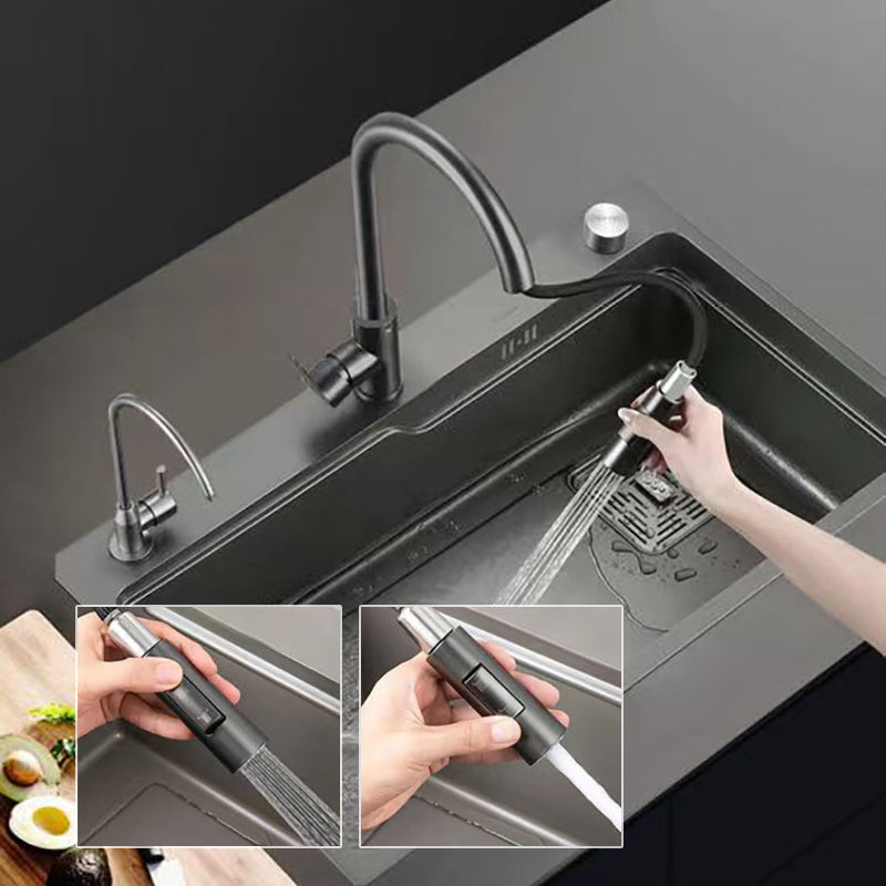Modern 1-Handle Faucet Pull down with Water Dispenser Standard Kitchen Faucet Clearhalo 'Home Improvement' 'home_improvement' 'home_improvement_kitchen_faucets' 'Kitchen Faucets' 'Kitchen Remodel & Kitchen Fixtures' 'Kitchen Sinks & Faucet Components' 'kitchen_faucets' 6380901