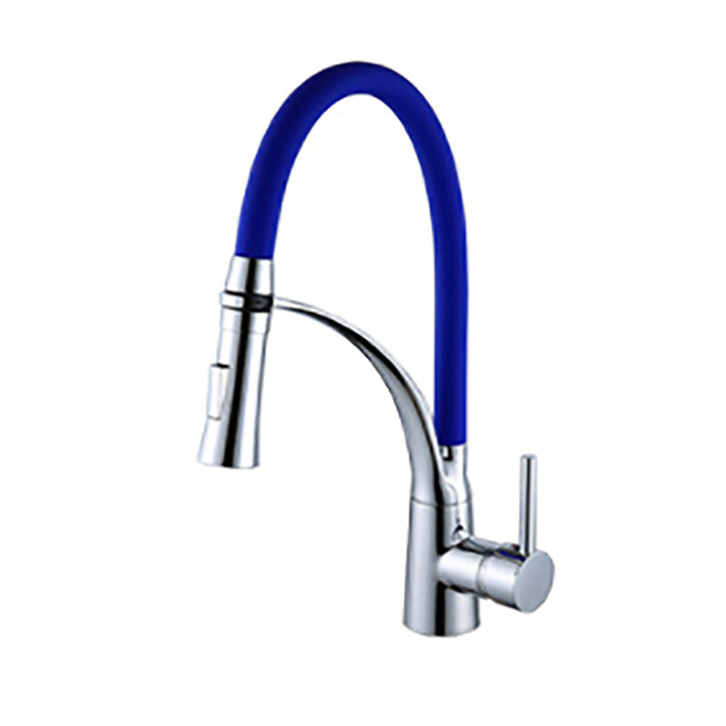Modern 1-Handle Faucets Copper Touchless with Water Dispenser Standard Kitchen Faucet Blue Clearhalo 'Home Improvement' 'home_improvement' 'home_improvement_kitchen_faucets' 'Kitchen Faucets' 'Kitchen Remodel & Kitchen Fixtures' 'Kitchen Sinks & Faucet Components' 'kitchen_faucets' 6380929