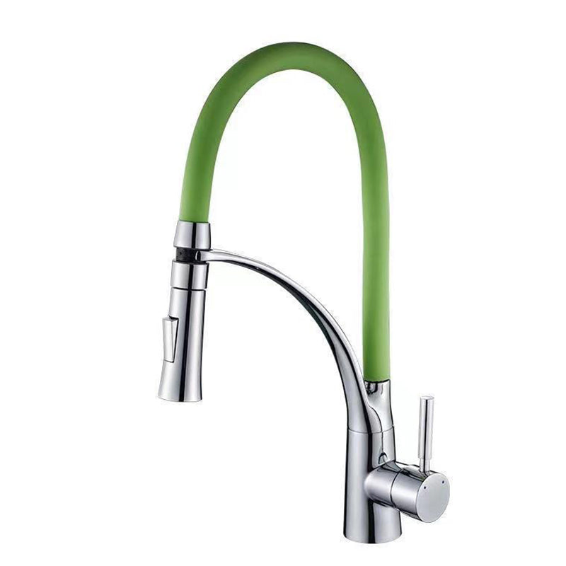 Modern 1-Handle Faucets Copper Touchless with Water Dispenser Standard Kitchen Faucet Green Clearhalo 'Home Improvement' 'home_improvement' 'home_improvement_kitchen_faucets' 'Kitchen Faucets' 'Kitchen Remodel & Kitchen Fixtures' 'Kitchen Sinks & Faucet Components' 'kitchen_faucets' 6380932