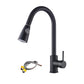 Modern 1-Handle Faucet Stainless Steel Pull down Standard Kitchen Faucet Black Clearhalo 'Home Improvement' 'home_improvement' 'home_improvement_kitchen_faucets' 'Kitchen Faucets' 'Kitchen Remodel & Kitchen Fixtures' 'Kitchen Sinks & Faucet Components' 'kitchen_faucets' 6380948
